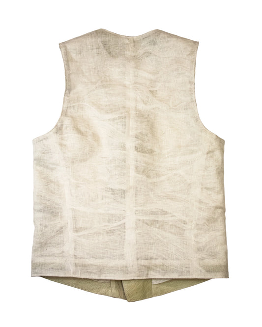 VENOUS NETWORK NO SLEEVE LINEN AND LEATHER