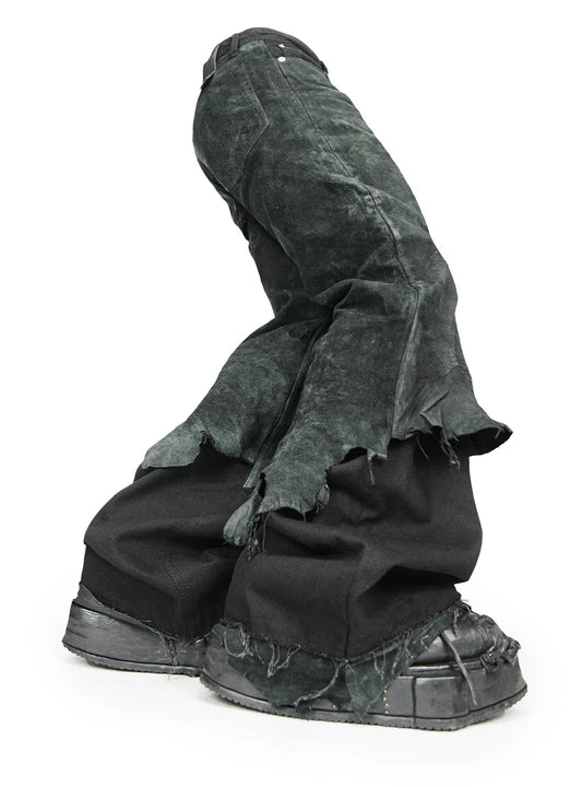 BAGGY BLACK OVERLAID LEATHER