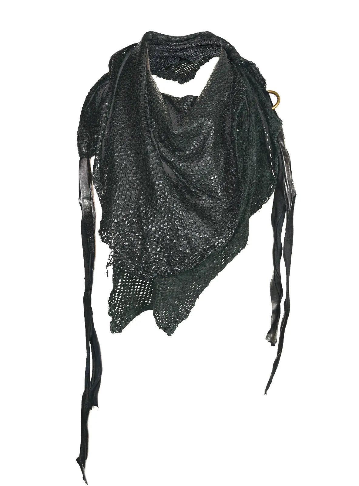 REVERSIBLE PERFORATED LEATHER SCARF – Paradoxe Paris
