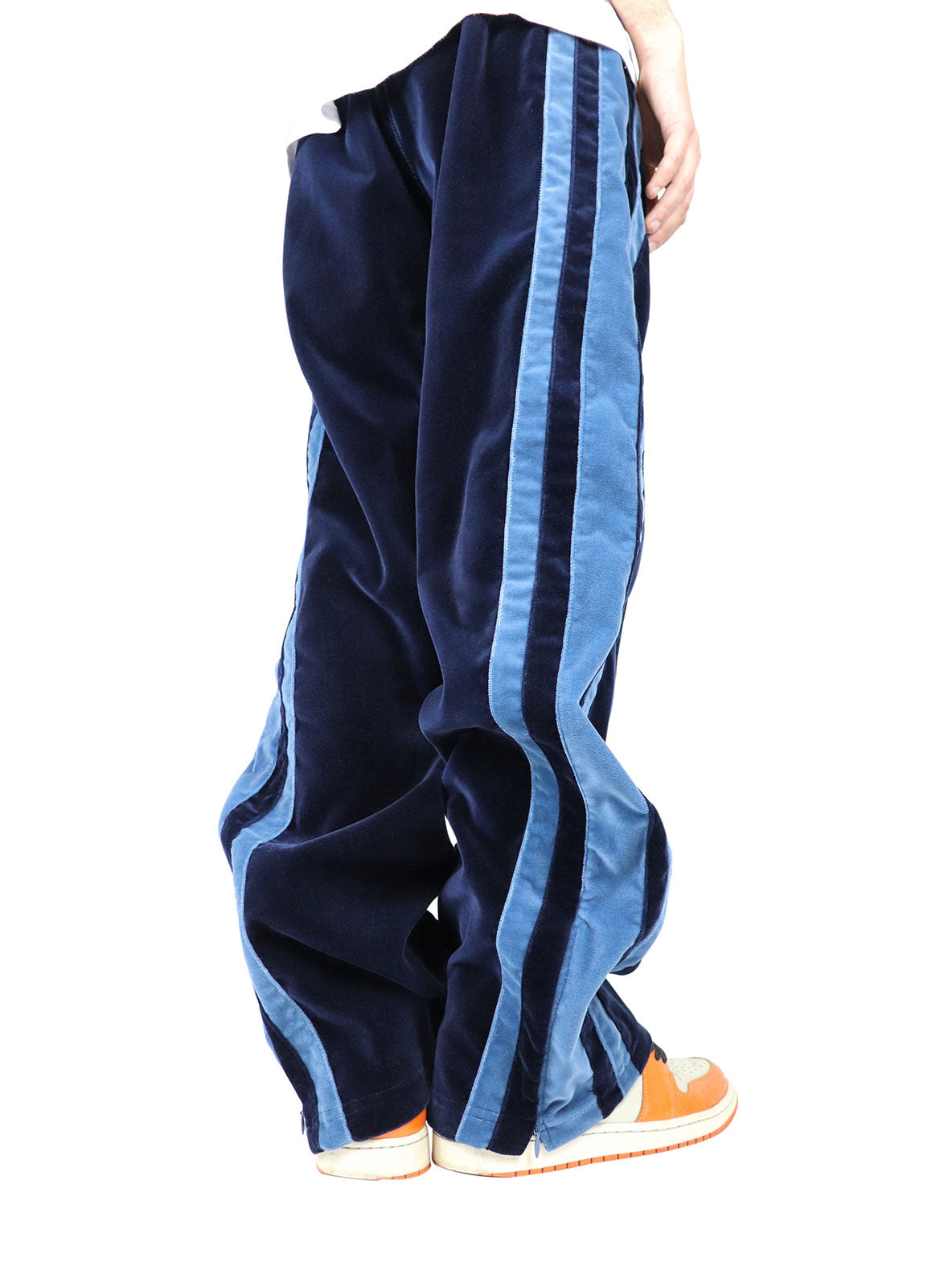 STRIPED VELVET PANTS BLUE/BLUE