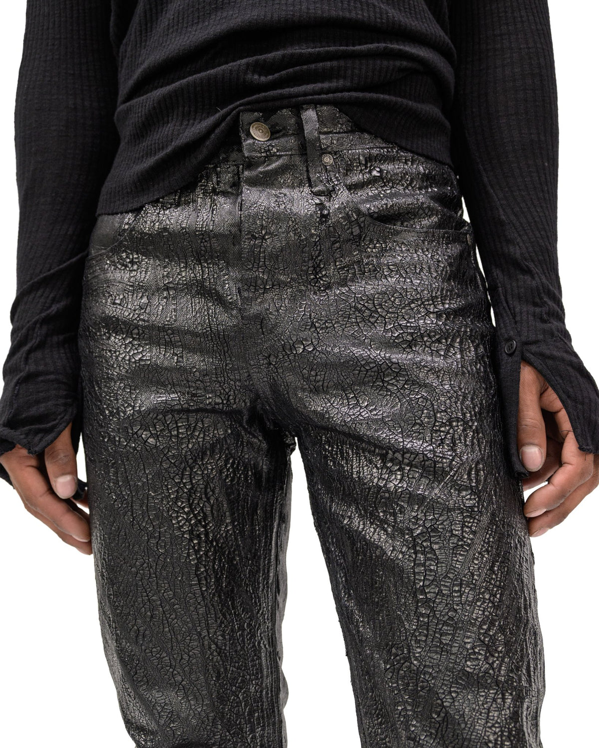 CRAQUELURE BLACK DENIM