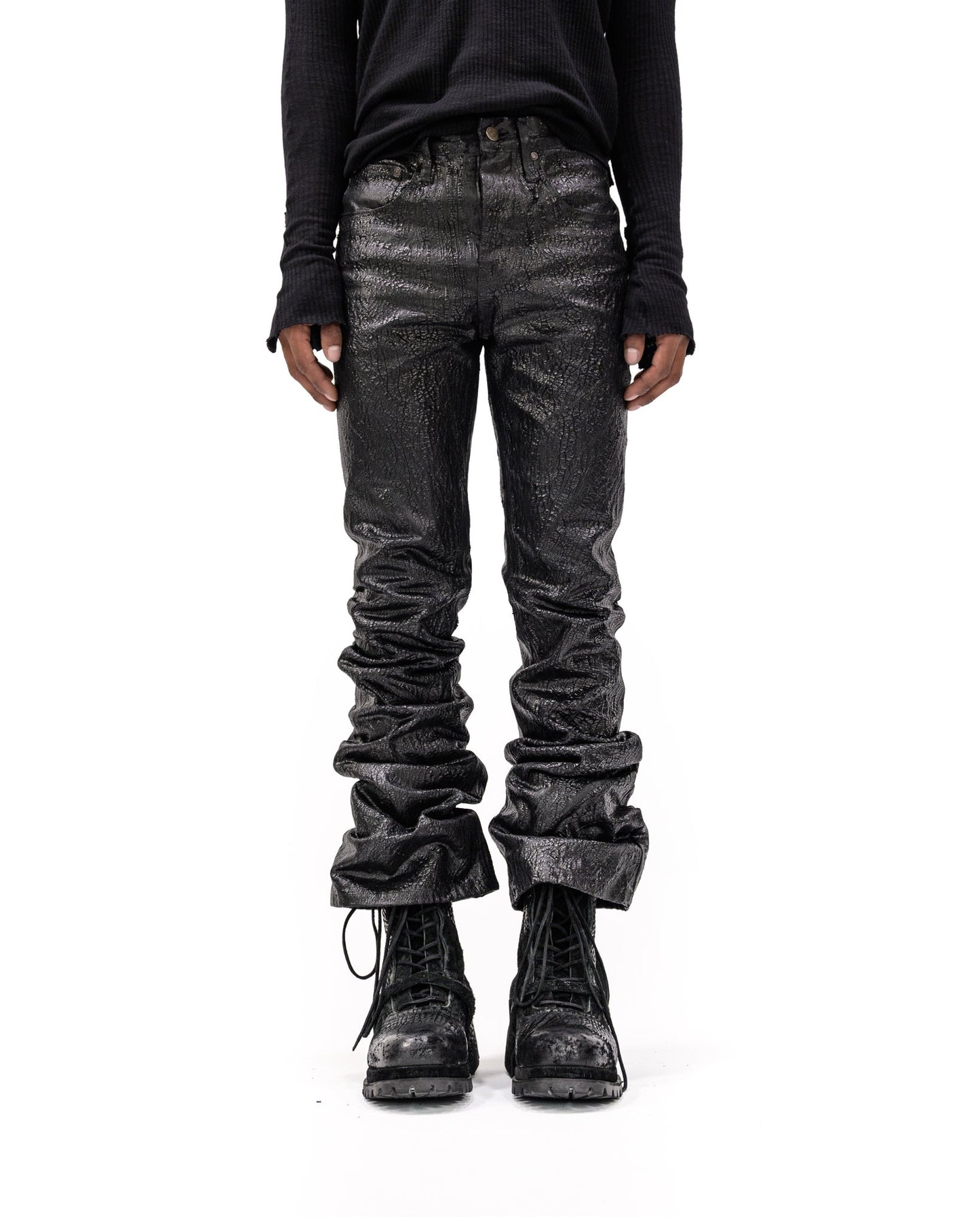 CRAQUELURE BLACK DENIM