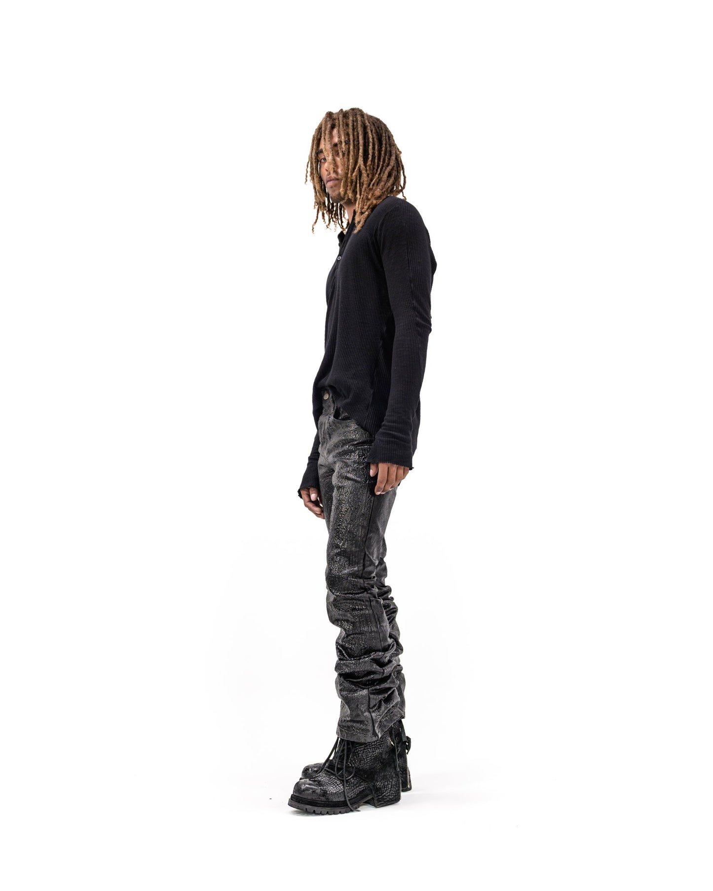 CRAQUELURE BLACK DENIM