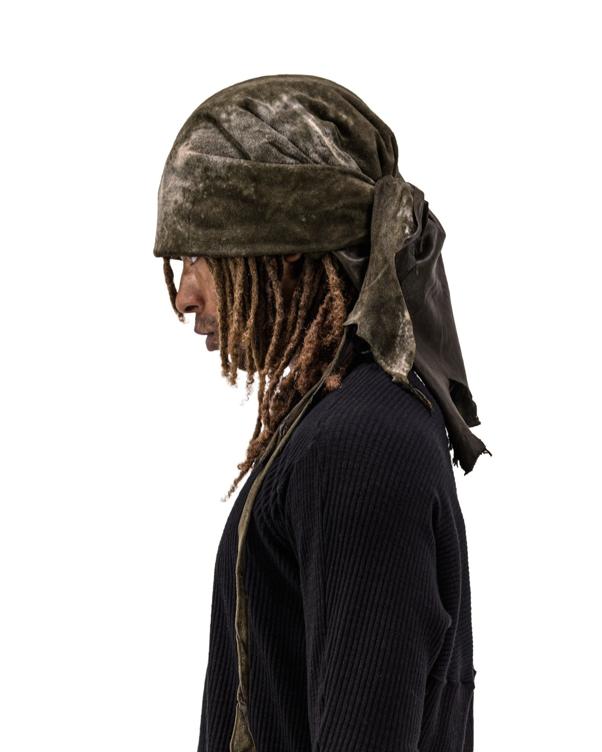 LAMB LEATHER SCARF KHAKI