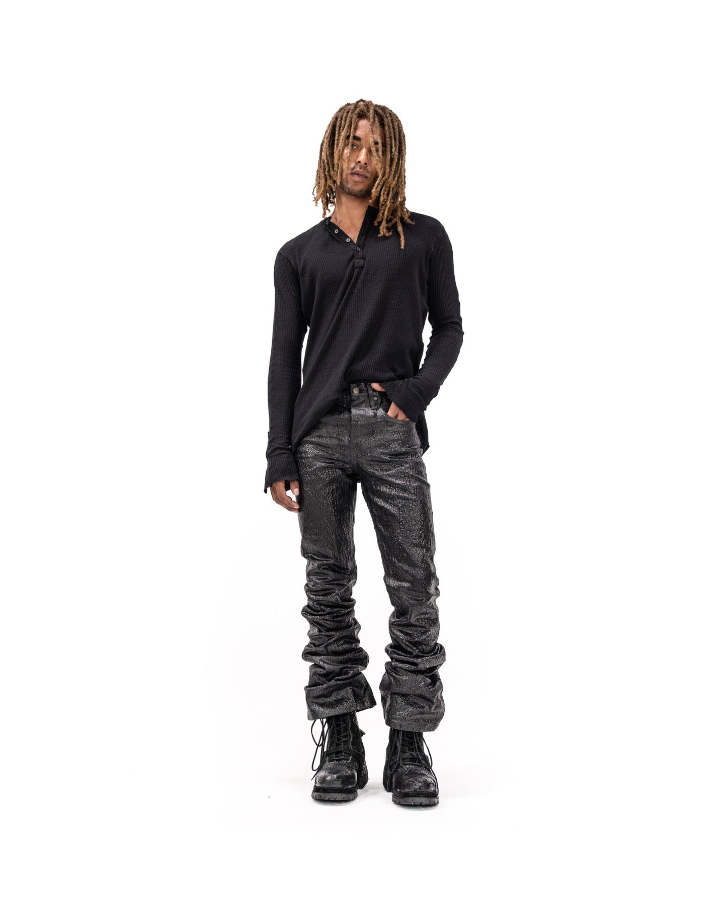 CRAQUELURE BLACK DENIM