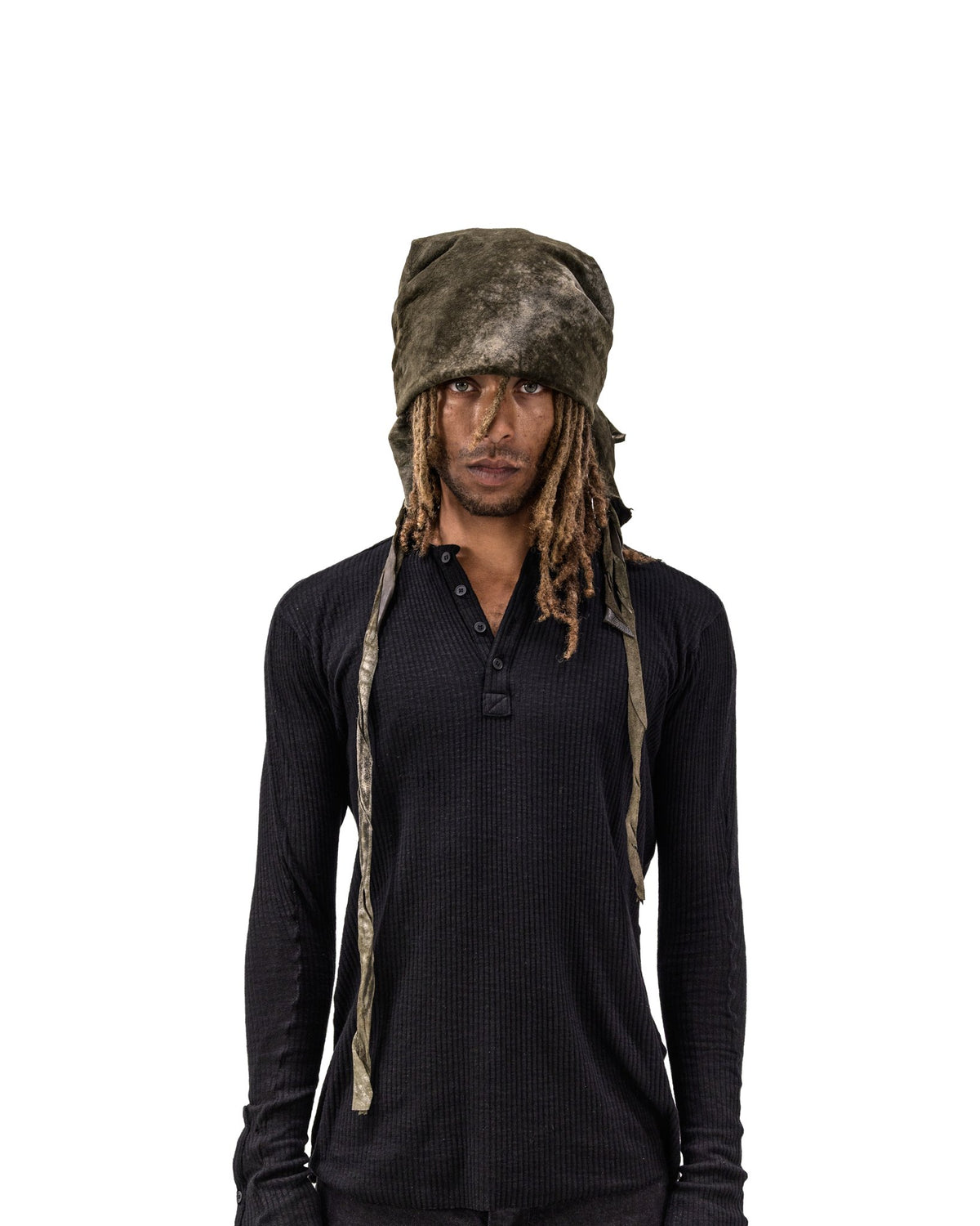 LAMB LEATHER SCARF KHAKI