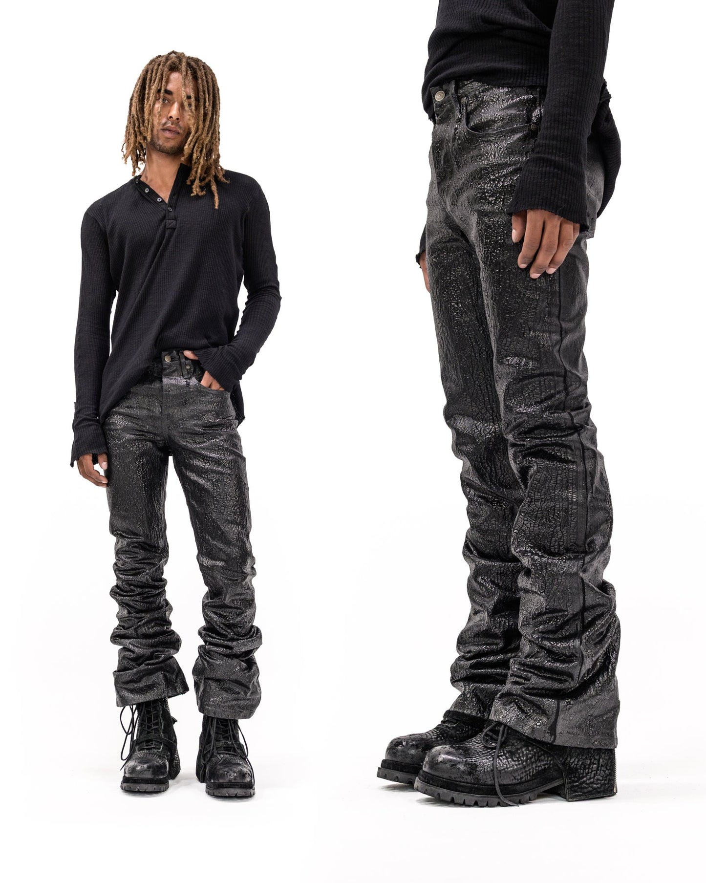 CRAQUELURE BLACK DENIM