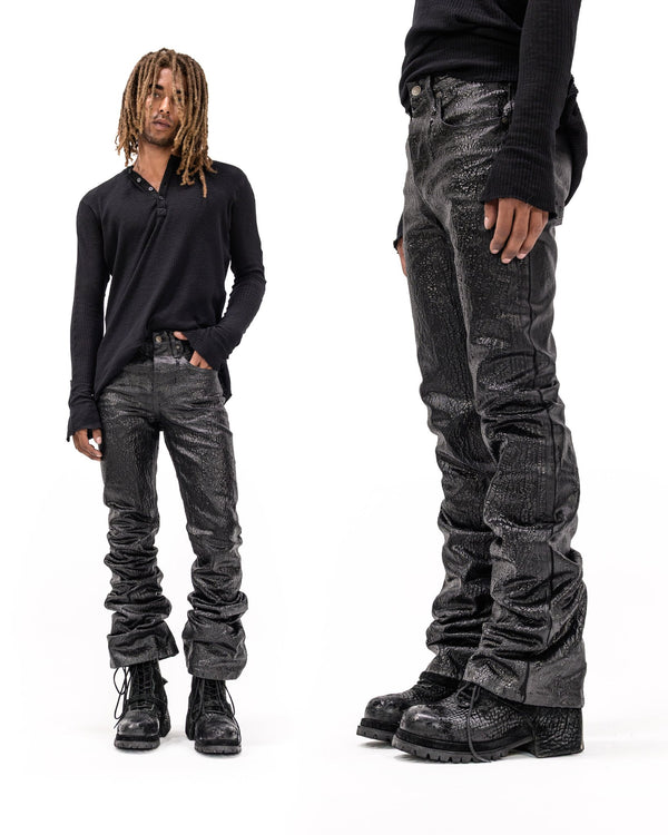CRAQUELURE BLACK DENIM