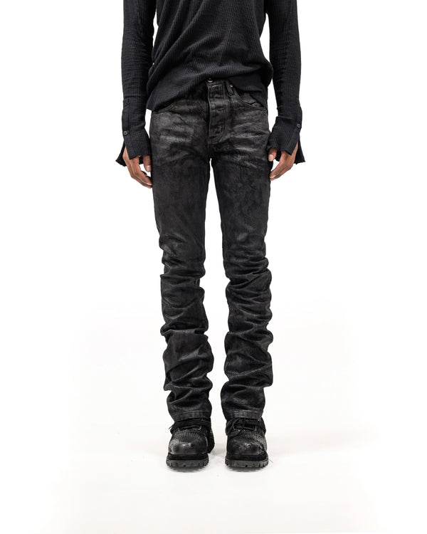 COATED BLACK DENIM