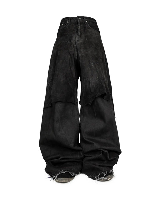BIG BAGGY OVERLAID MATTE LEATHER