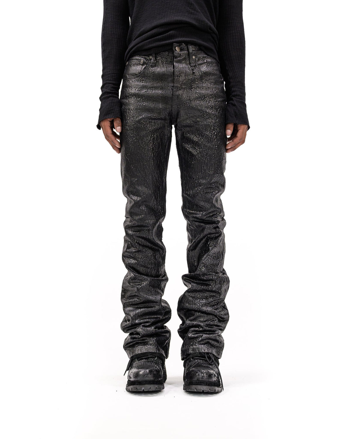 CRAQUELURE BLACK DENIM