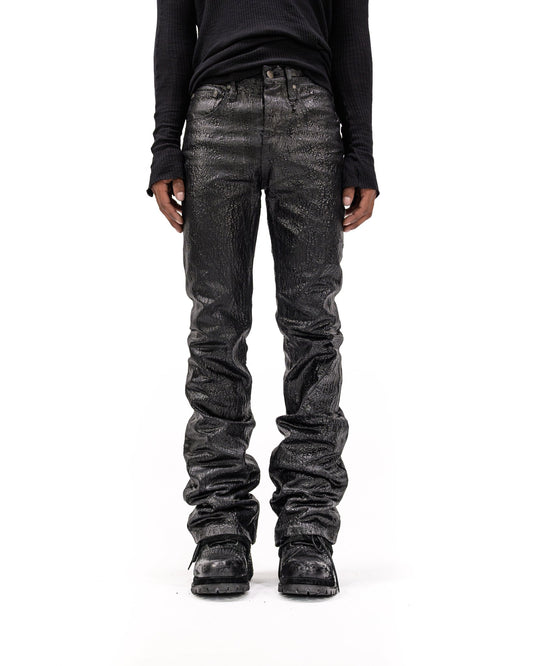 CRAQUELURE BLACK DENIM