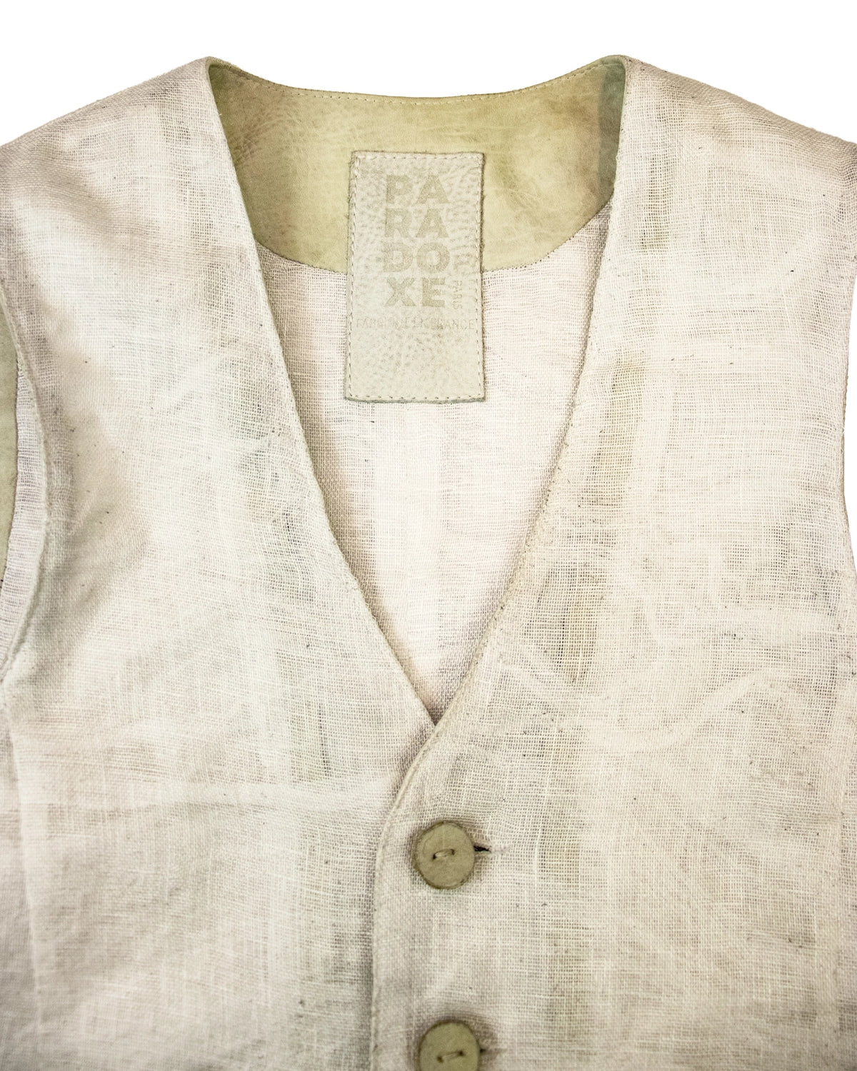 VENOUS NETWORK NO SLEEVE LINEN AND LEATHER