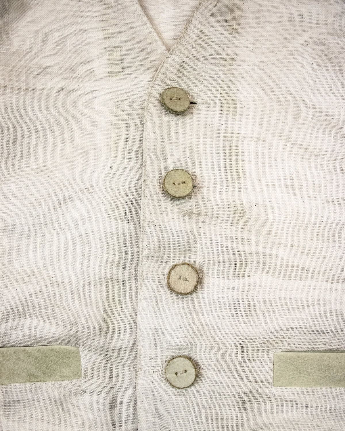 VENOUS NETWORK NO SLEEVE LINEN AND LEATHER