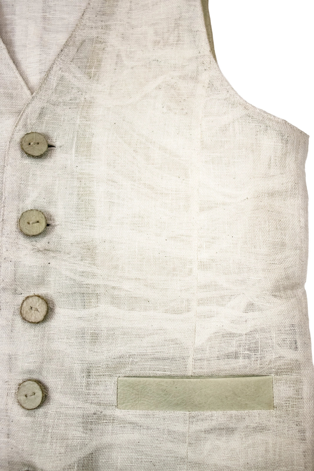 VENOUS NETWORK NO SLEEVE LINEN AND LEATHER