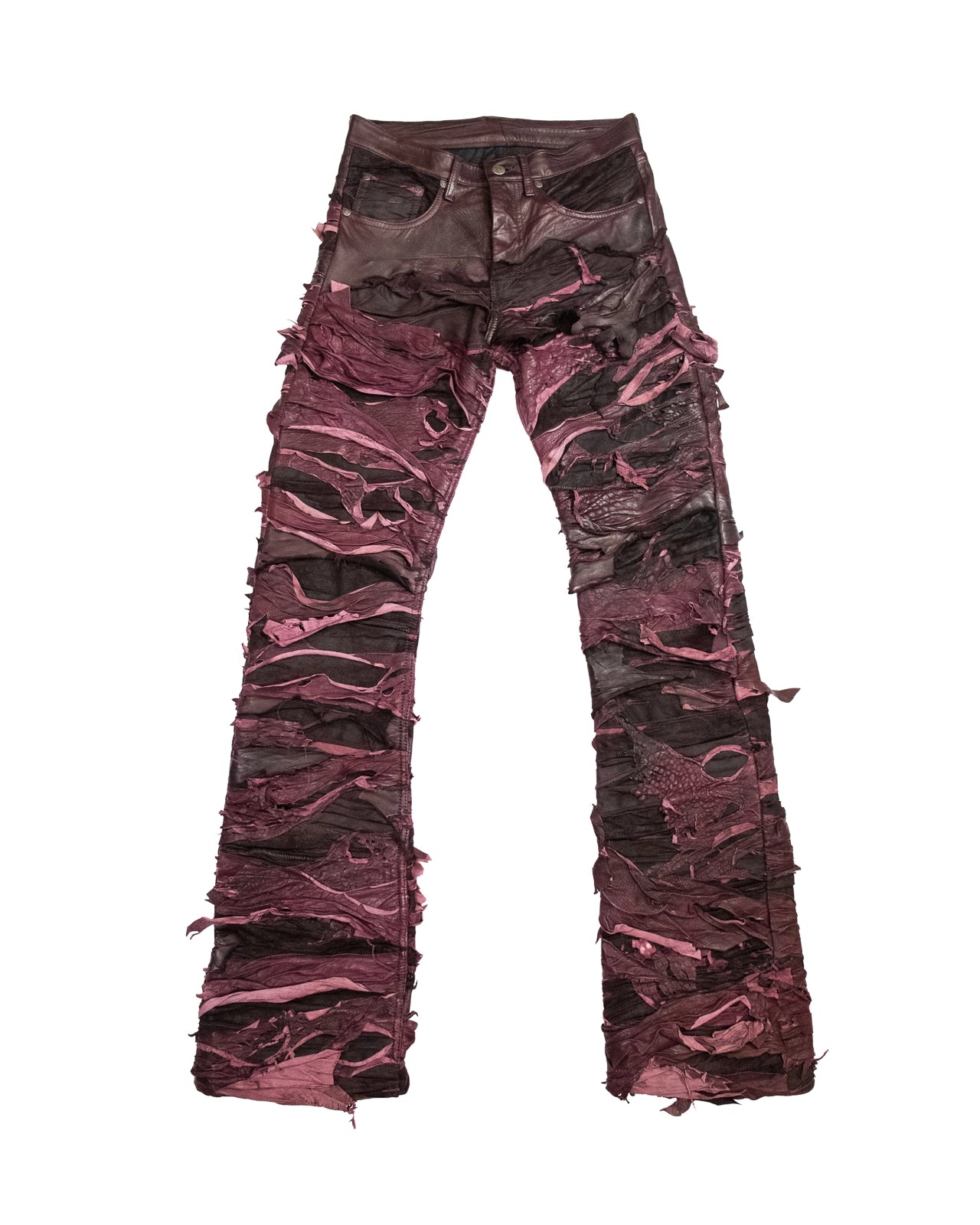 BOOTCUT CUIR BORDEAUX