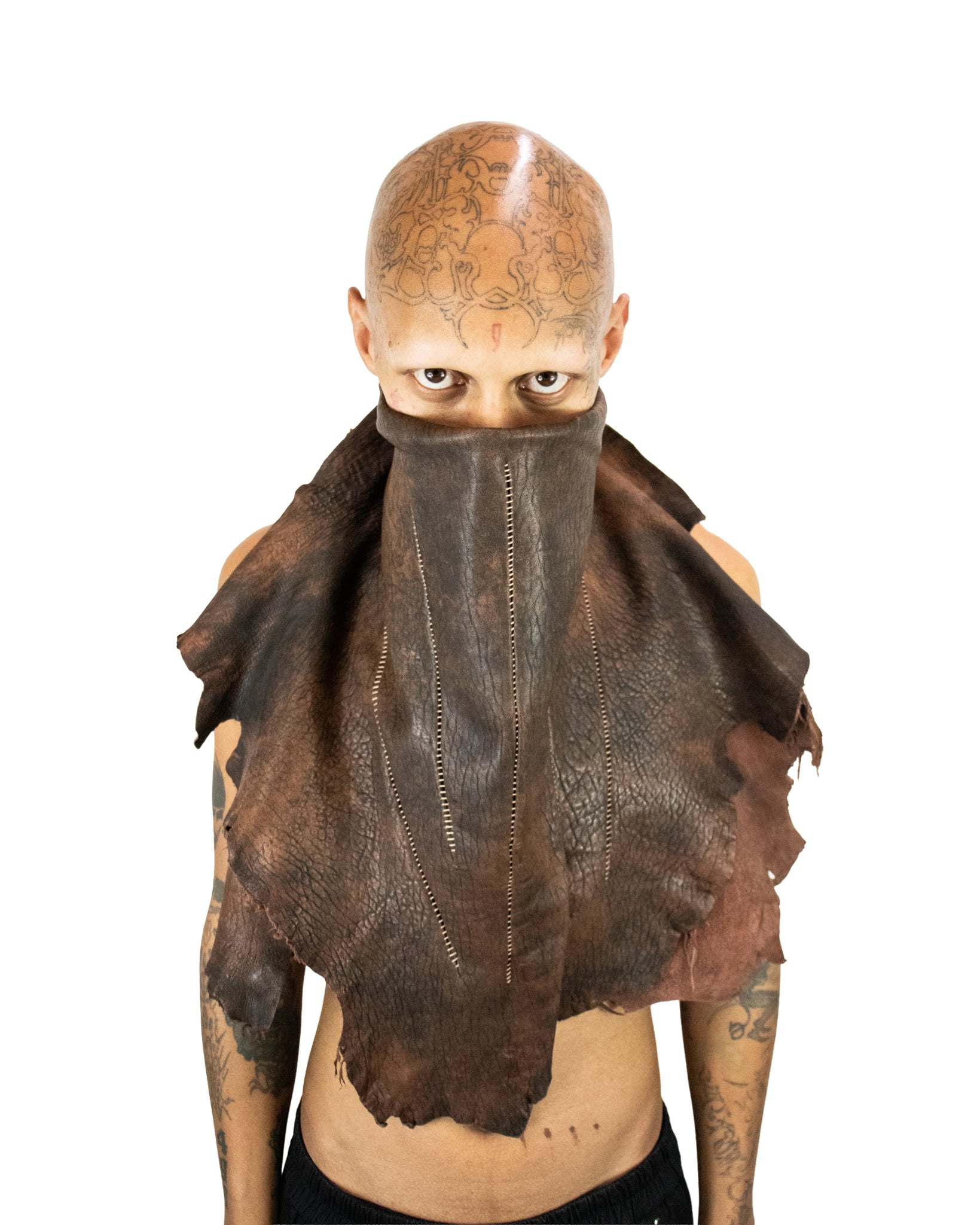 LAMB LEATHER SCARF DIRTY BROWN BUBBLE – Paradoxe Paris