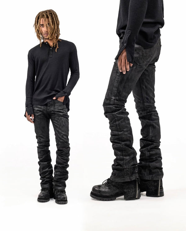 COATED BLACK DENIM