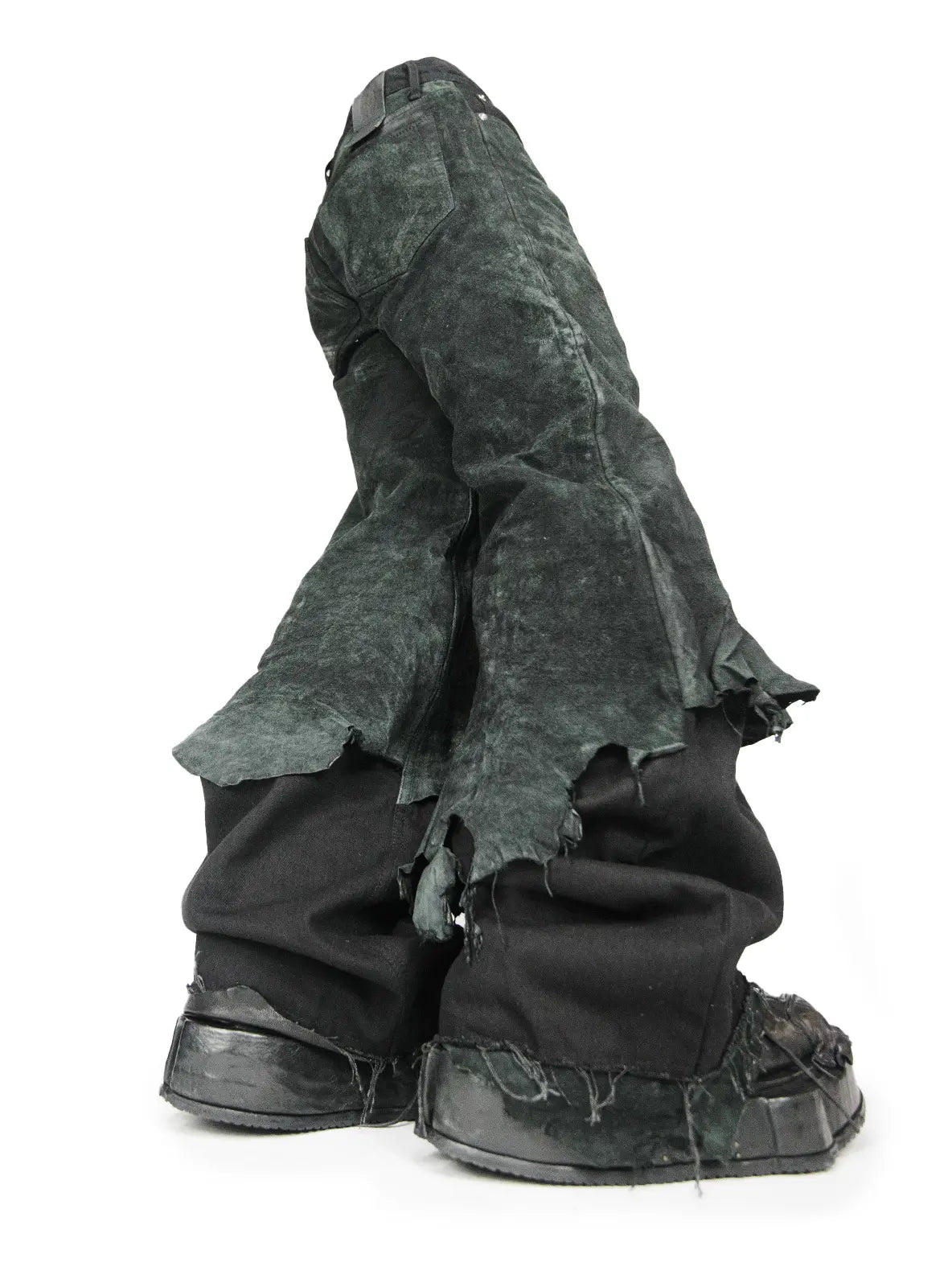 BAGGY BLACK OVERLAID LEATHER