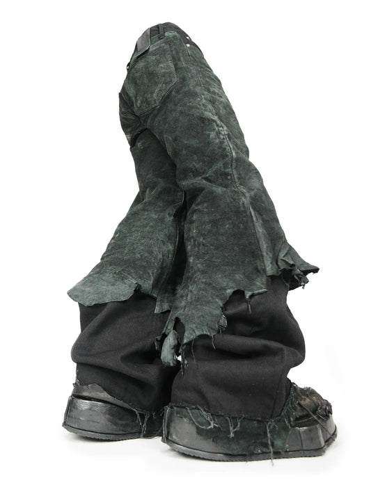 BAGGY BLACK OVERLAID LEATHER
