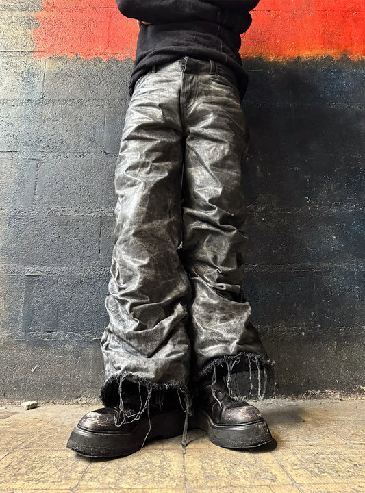 BLACK WAXED DENIM
