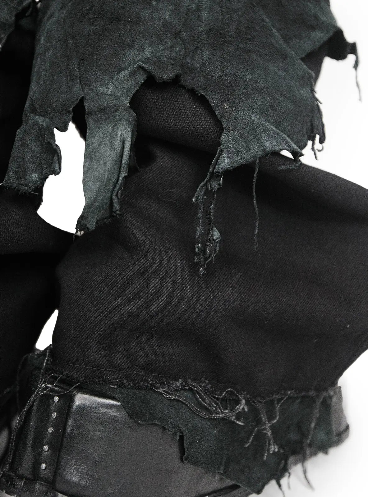 BAGGY BLACK OVERLAID LEATHER