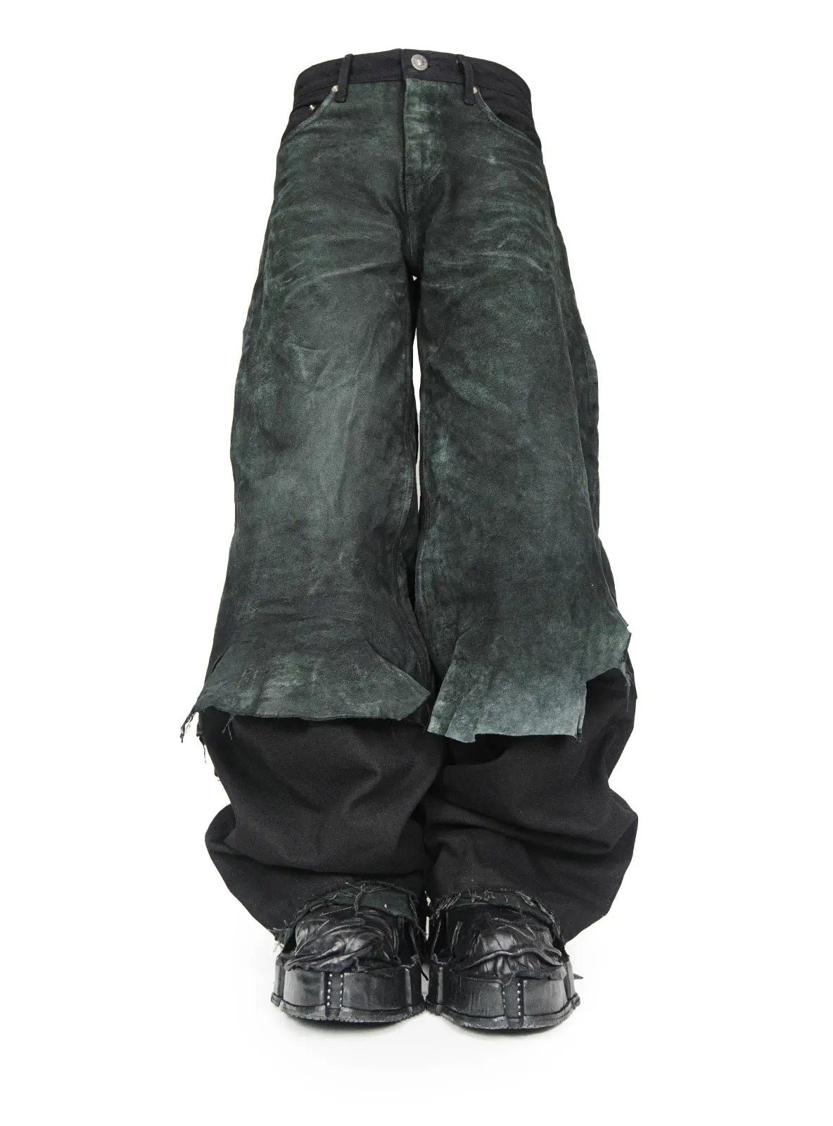 BAGGY BLACK OVERLAID LEATHER