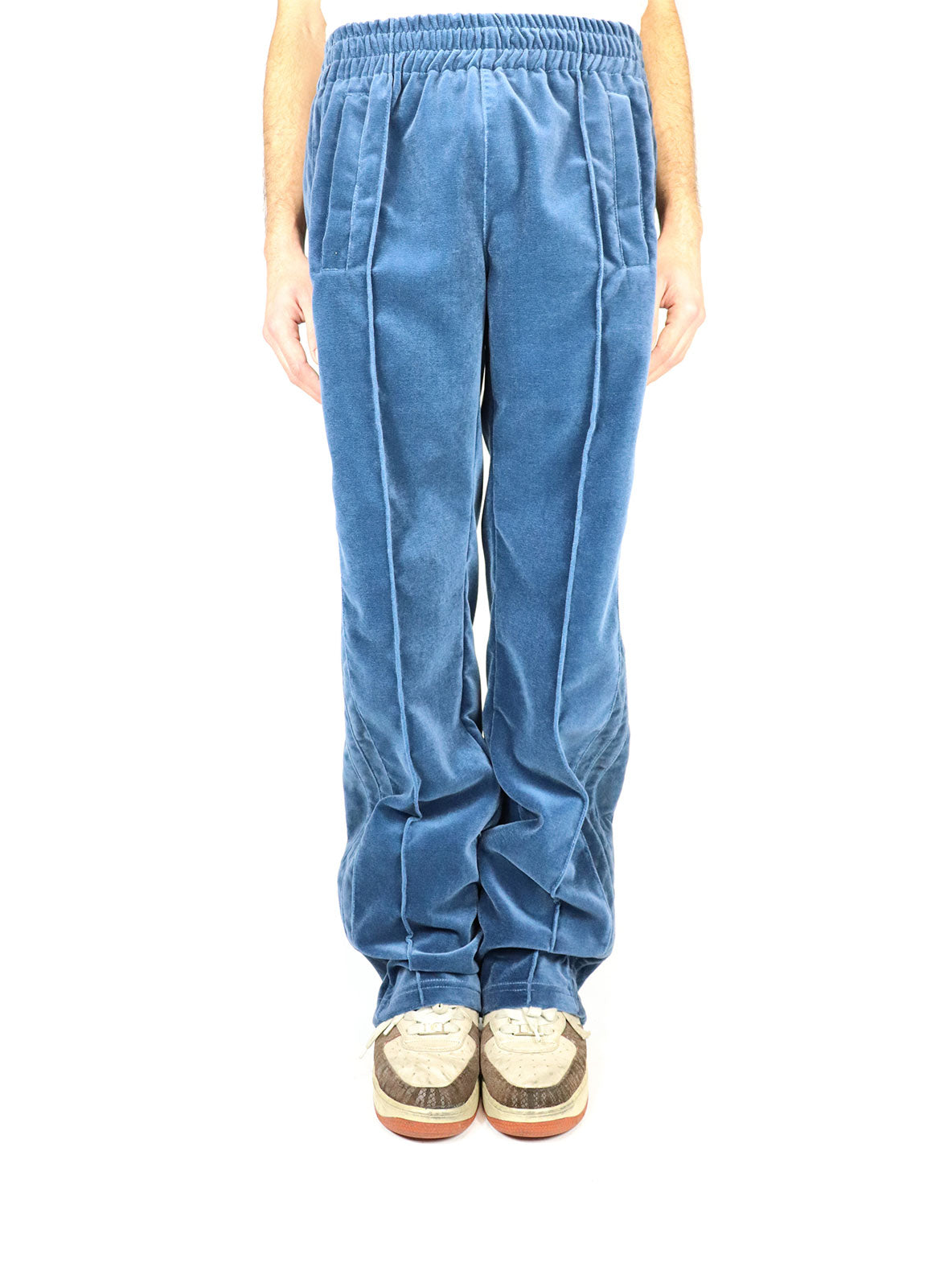 STRIPED VELVET PANTS BLUE – Paradoxe Paris